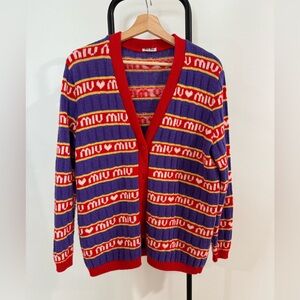 Miu Miu Logo cardigan